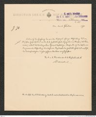 k.k. naturhistorisches Hofmuseum, Intendanzakten 1885-1896 (Hauer), Aktenzahl Z.65/1893, Seite 1